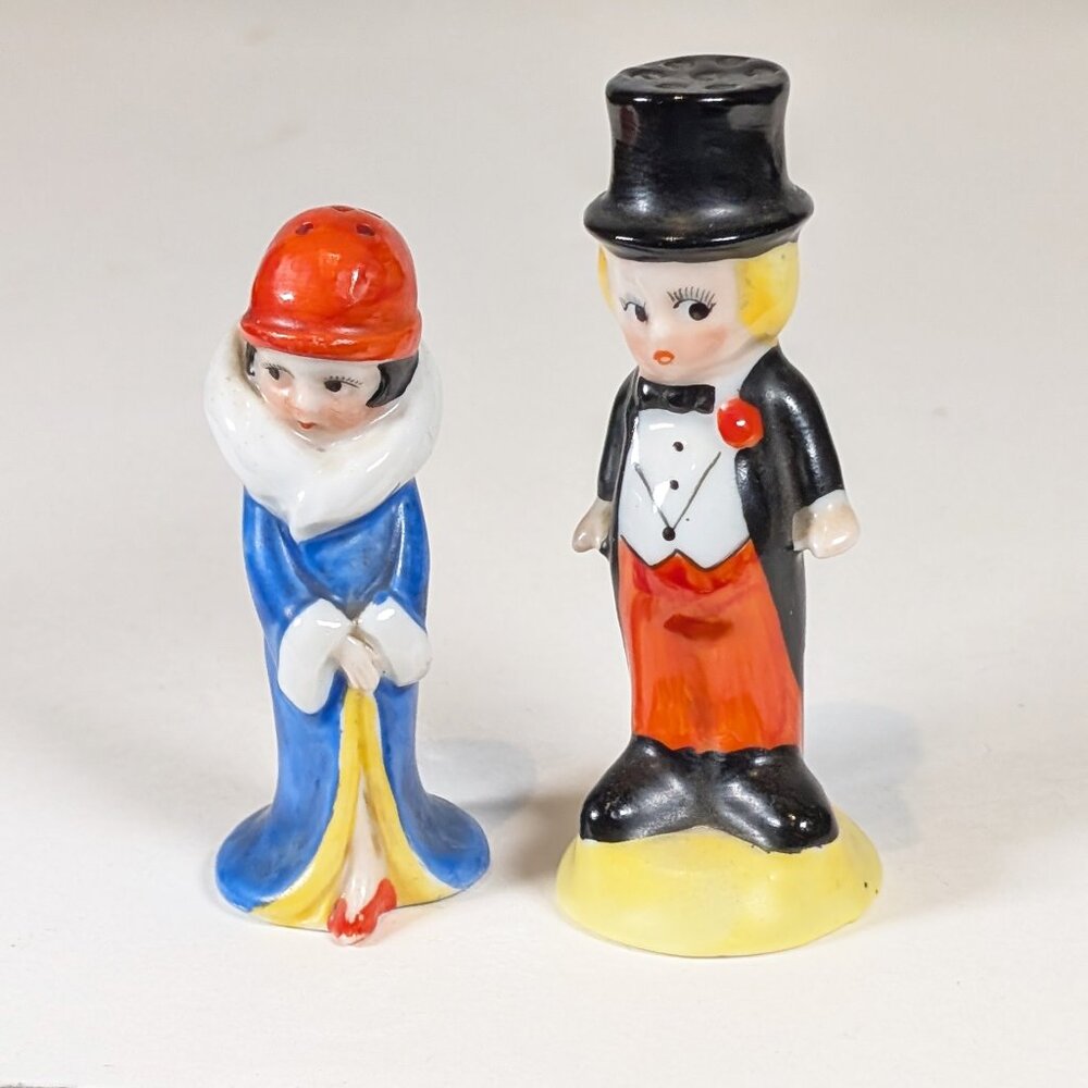 Vintage Salt & Pepper Classy Couple 1920’s Tuxedo, Opera Coat